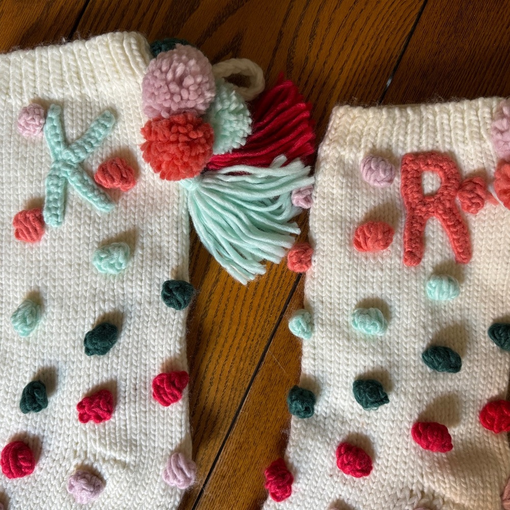 Anthropologie Knit Christmas Stockings - R